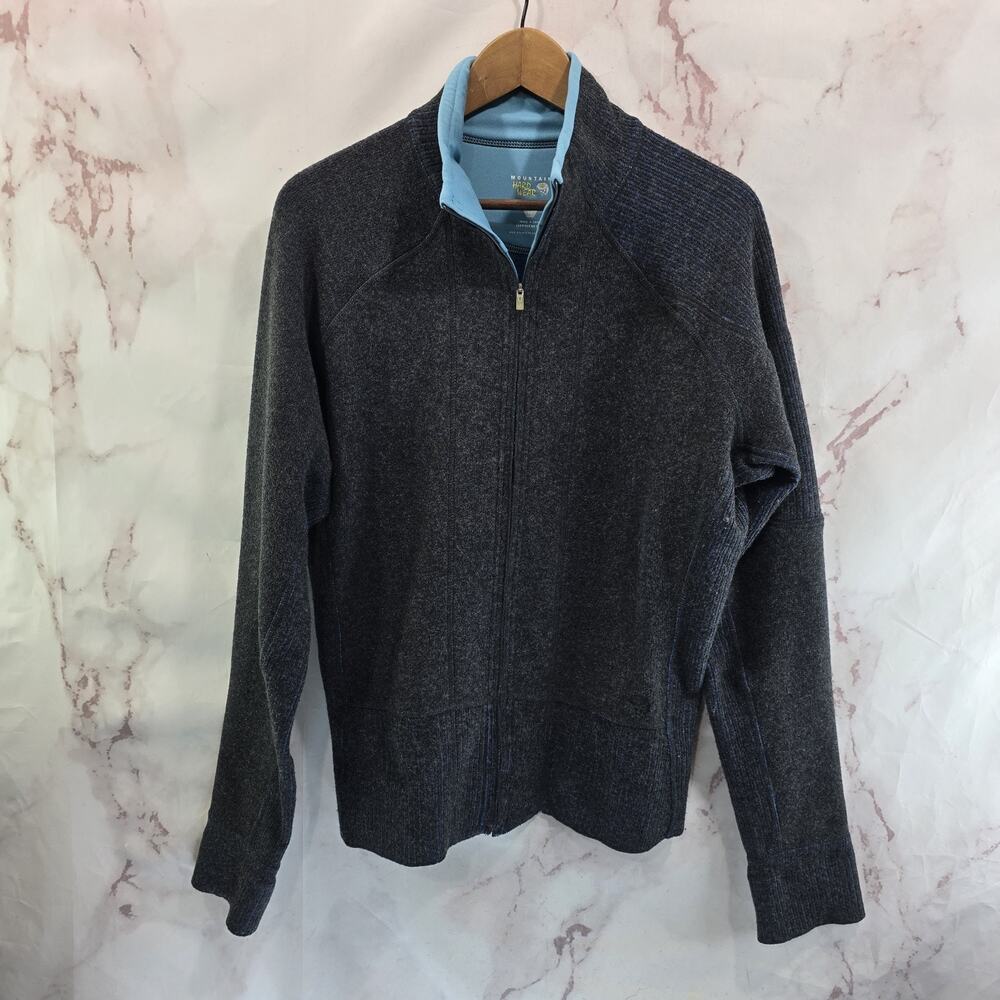 Mountain Hardwear Jacket Womens XL Blue Wool Blend Zip Mock Lightweight